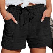 Genevra Dawnfield | Pink Cotton Gauze Drawstring Shorts