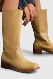 Rosalind Fenwick | Tan Leather Knee-High Western Boots