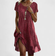 Genevra Starcourt | Blue Starprint Short Sleeve Midi Dress