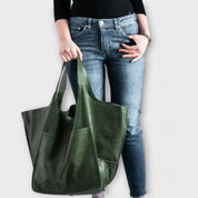Cordelia Ashworth | Spacious Black Faux Leather Tote Bag