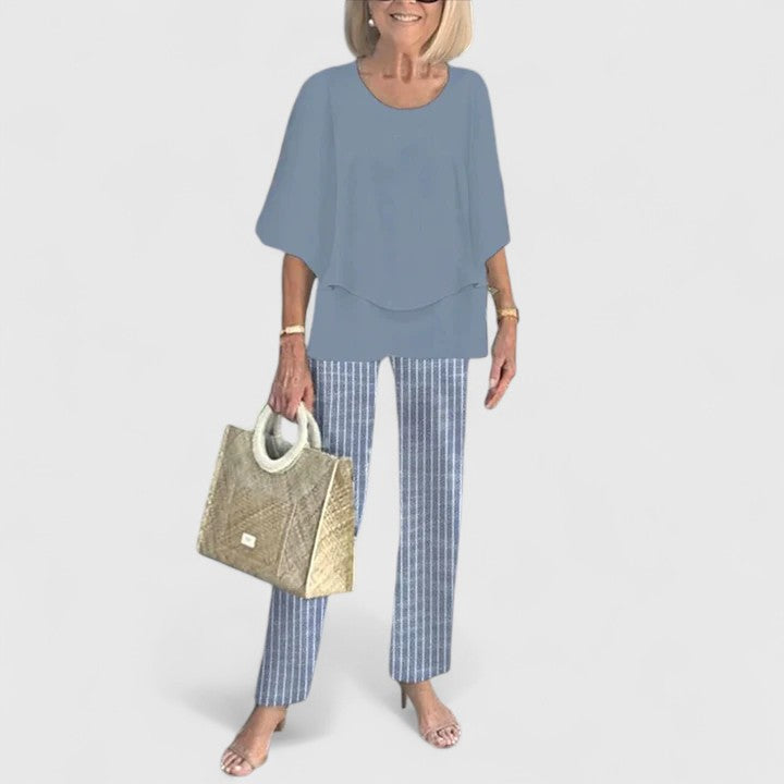 Constance Ellwood | Sage Green Floral Print Two-Piece Set
