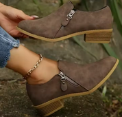 Eliane Morvaux | Orthopedic Zip-Up Suede Ankle Boots