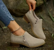 Eliane Morvaux | Orthopedic Zip-Up Suede Ankle Boots